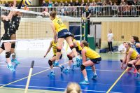 Spielte fehlerfrei im Angriff und wurde völlig zu Recht mit der goldenen MVP-Medaille ausgezeichnet: Melanie Preußer vom Team DSHS SnowTrex Köln (hier im Spiel gegen Emlichheim; Foto: Martin Miseré)