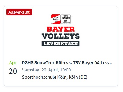 DSHS SnowTrex Köln empfängt zum Derby TSV Bayer 04 Leverkusen